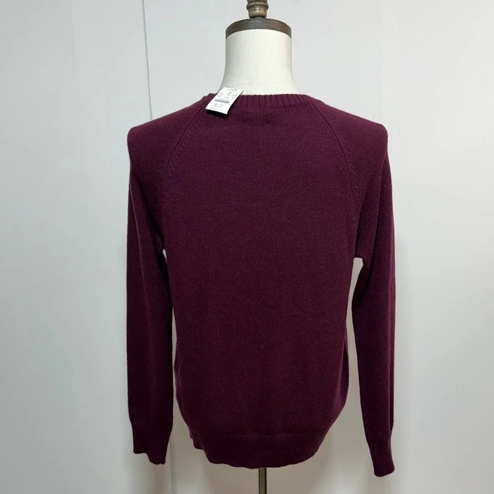 NEW J.Crew Sweater Men Medium Purple Soft Lambswool Blend Pullover Long Sleeve